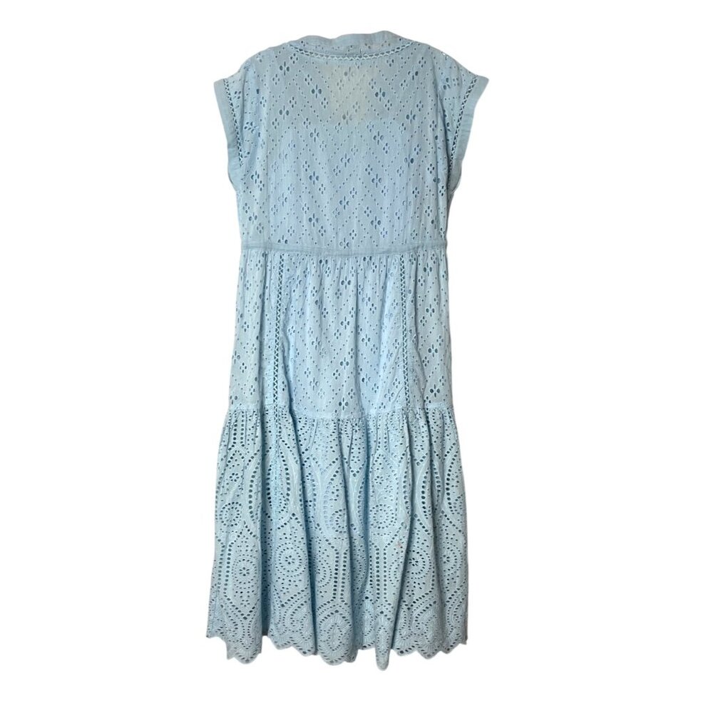 Sundance Pale Blue Eyelet Midi Dress - Picture 2 of 7